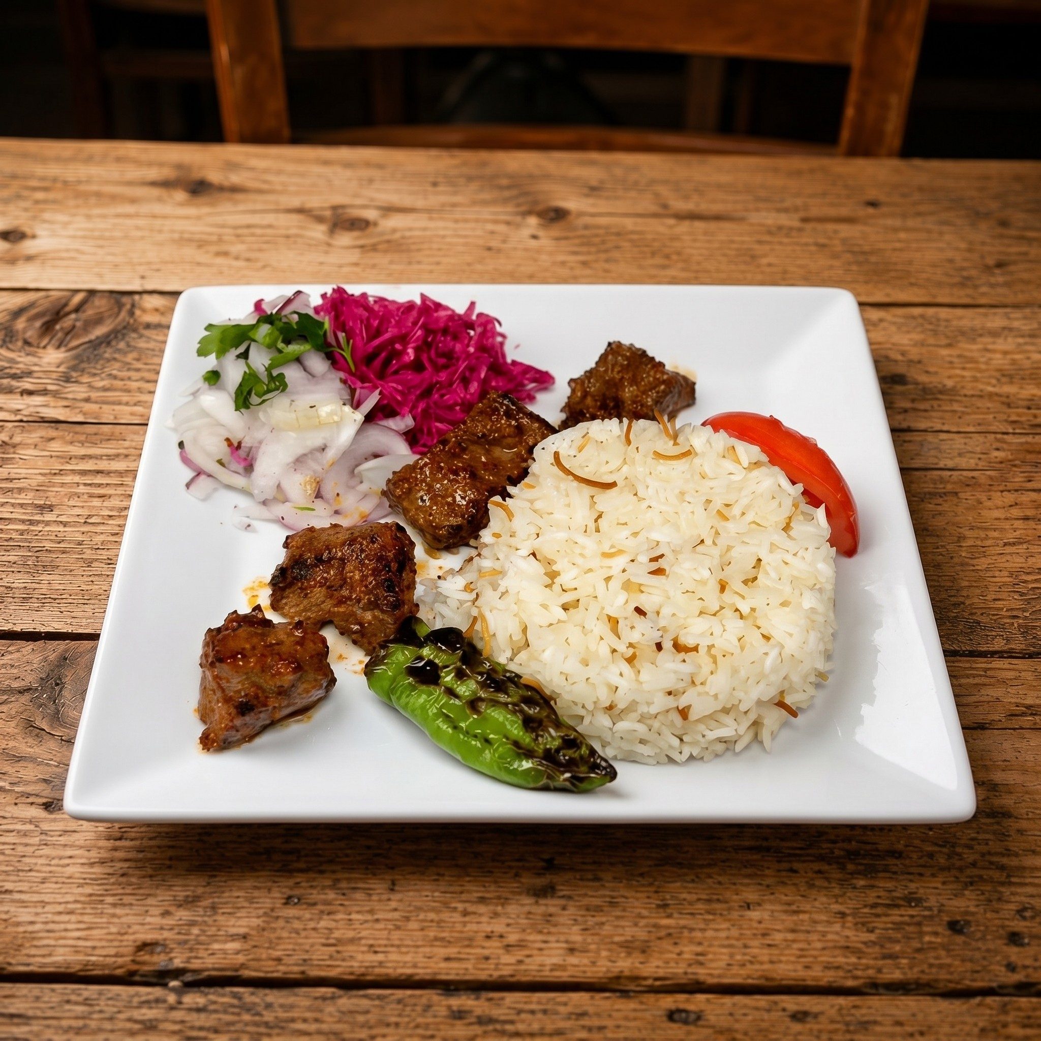 Lamb Shish Kebab Lunch Special.